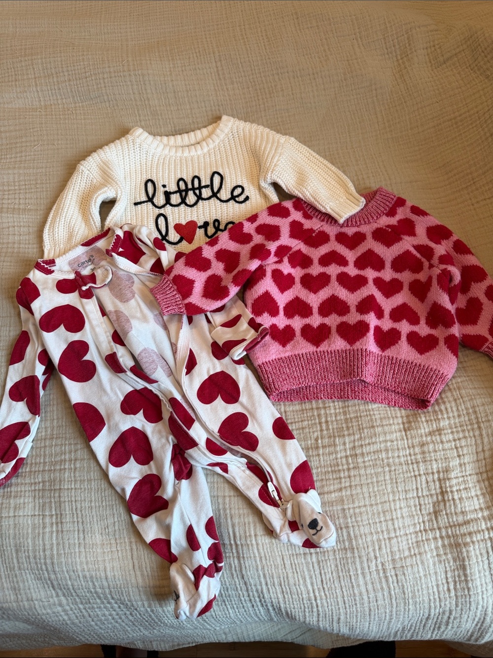 Love theme bundle - infant sweaters and pajamas